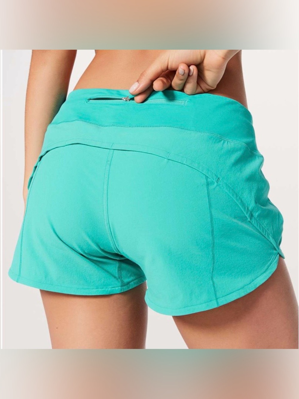 Lululemon Speed Up LR Shorts 4” Eucalyptus teal green EUC Original Version Sz 8